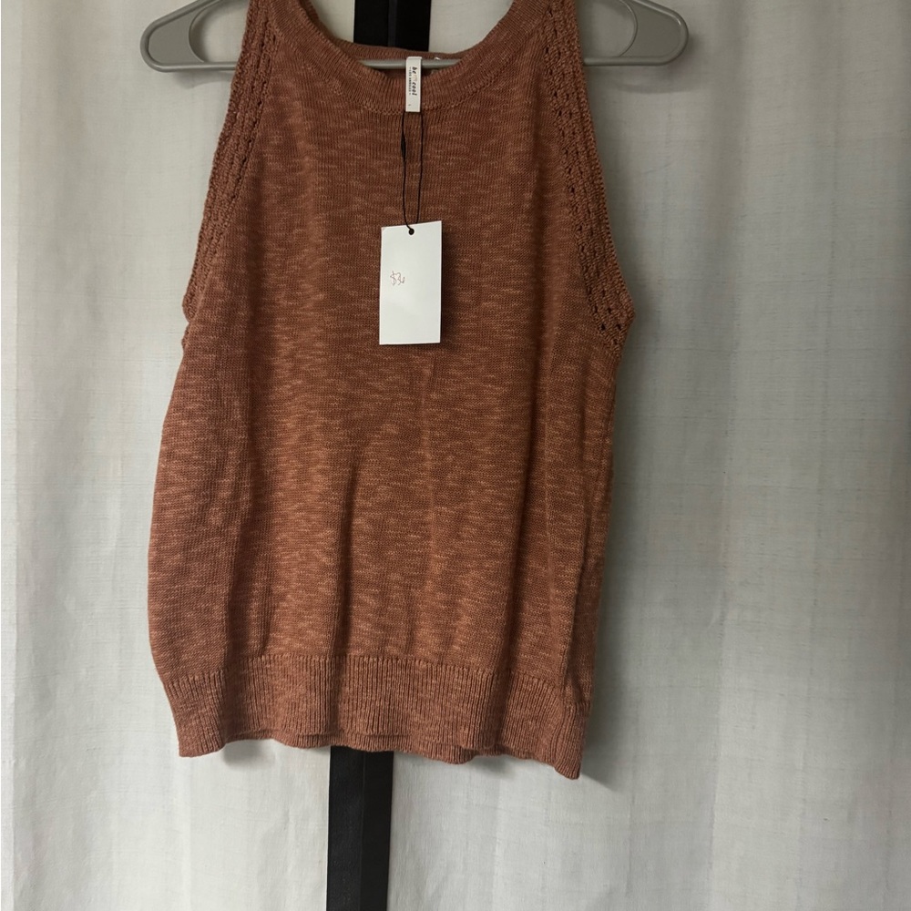 BE COOL Women's Tan Knit Tank Top - Picture 4 of 5